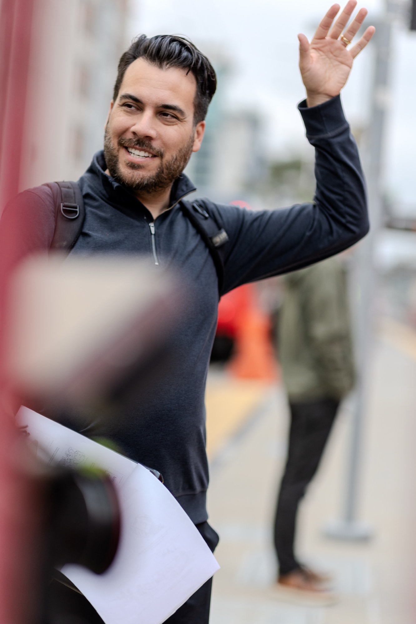 Carlos Foster directing on a commercial production set