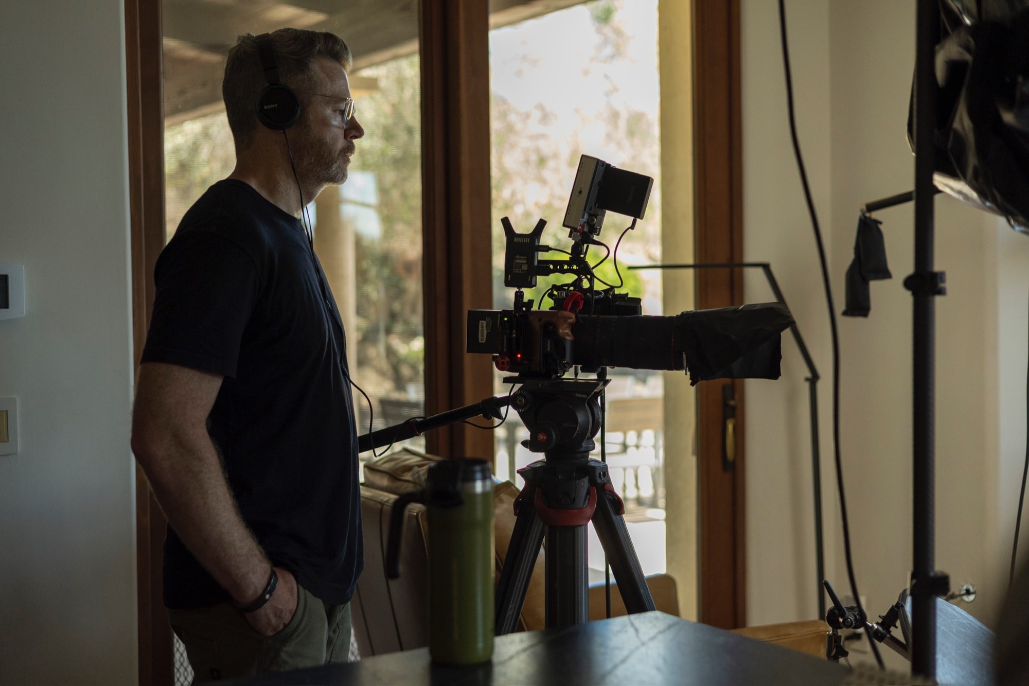 Stephen Alberts filming a customer story interview at a client's home