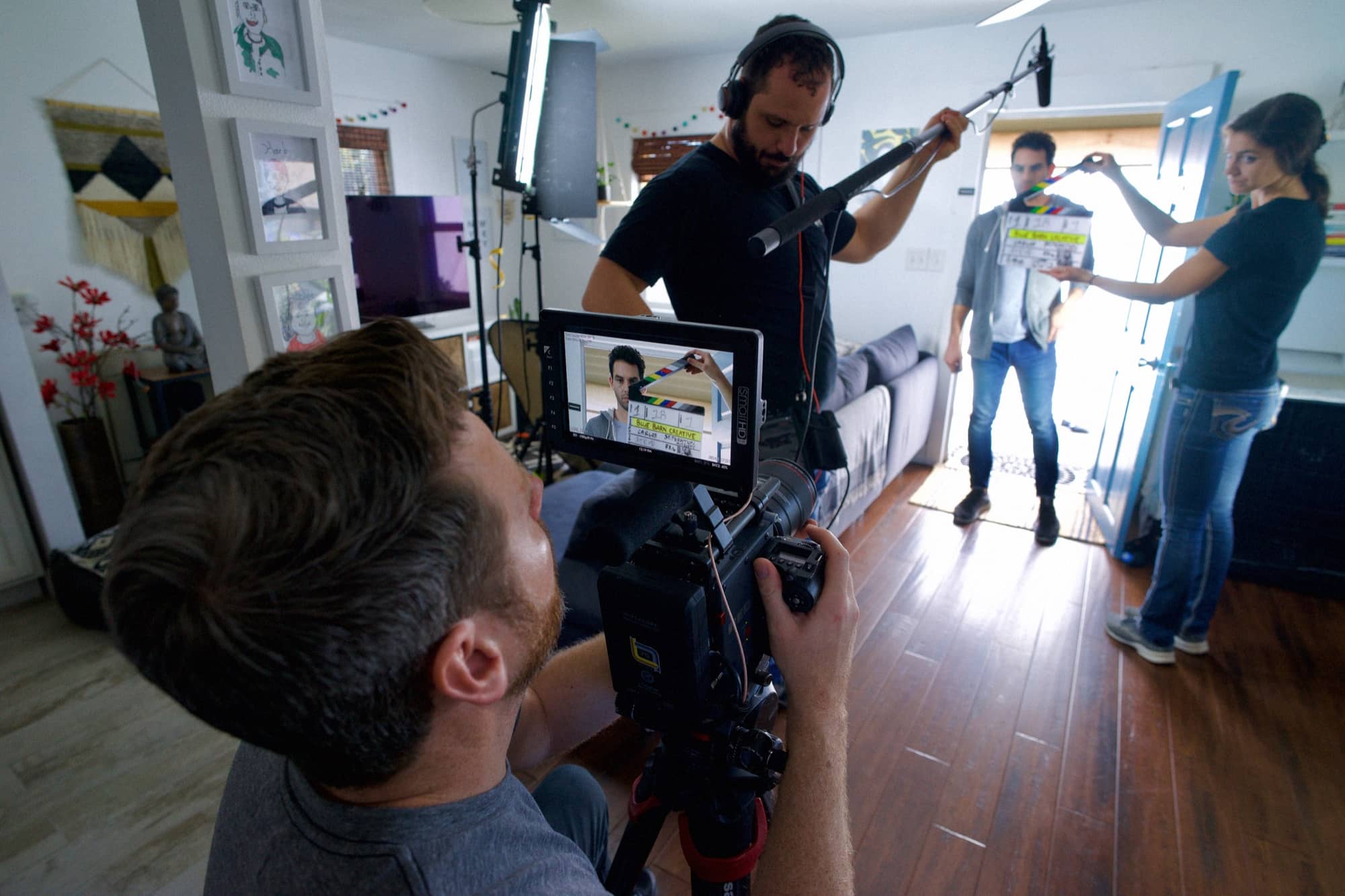 Blue Barn crew on a real customer story shoot