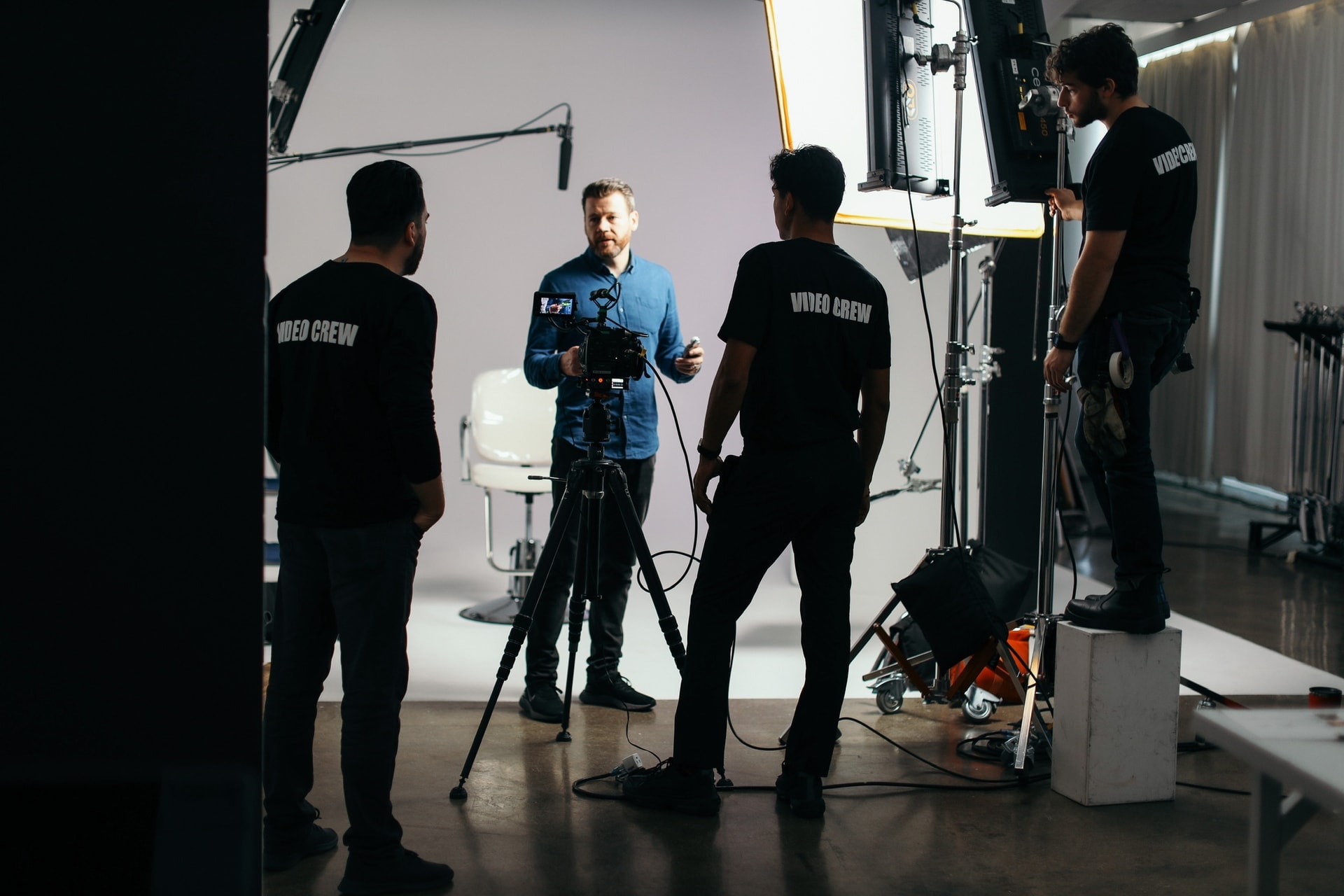 Blue Barn Creative co-founder Steve Alberts directing on a video production set